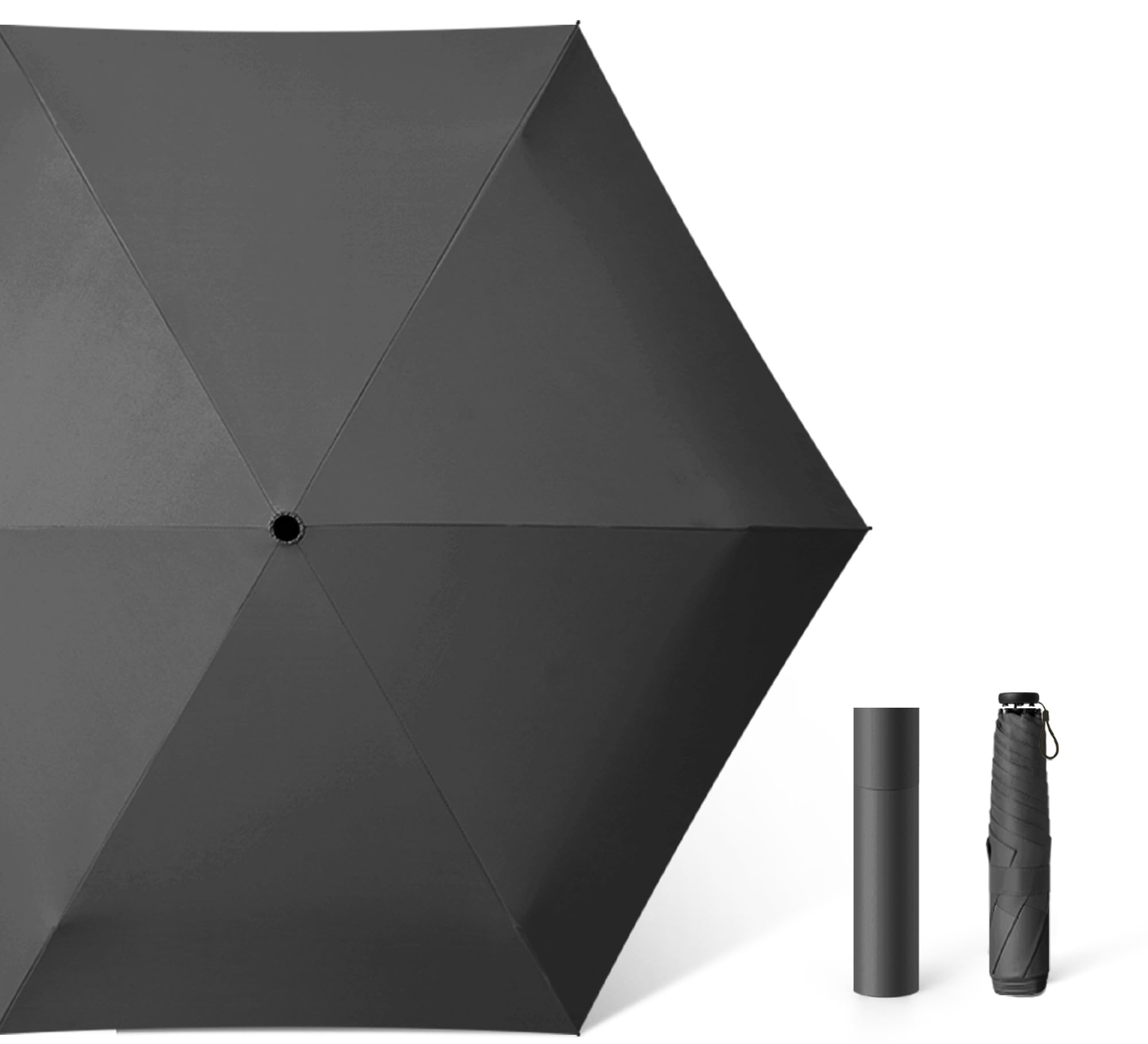 

KOZUMUWAN Складной Полный Ультра 2025 Улучшенное УФ Затенение Ультра Водоотталкивающий Для Солнечной и Дождливой Легкий Для 6 Сезон Сильных Дождей УФ Уличный Зонт, чёрный