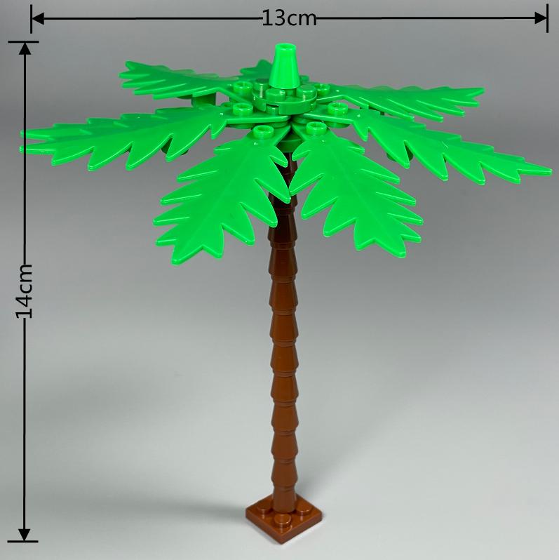 MOC Bricks Palm Fruit Tree Coconut Tropical Rainforest Plant View City Model Educational Building Blocks DIY Assembled Toys