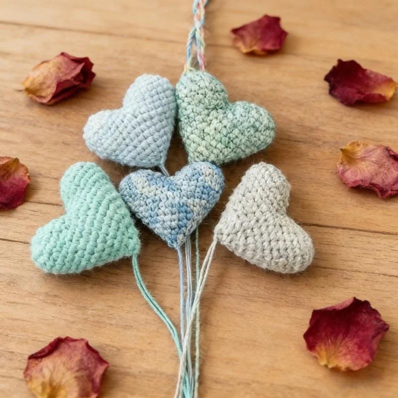 Baby Photography Auxiliary Props Love Filled Cotton Peach Heart Handmade Crochet Yarn Studio Photo Shoot Accessories Supplies