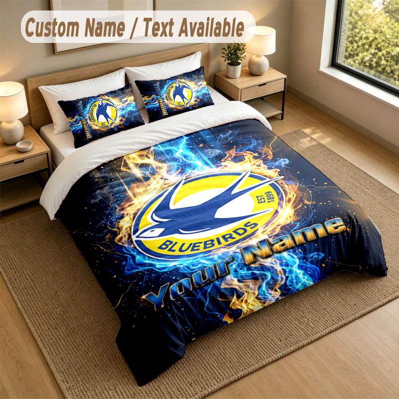 Bedding Set 1 Duvet Cover 2 Pillowcases Cardiff City Print Soft Bed Linen Bedroom Decor