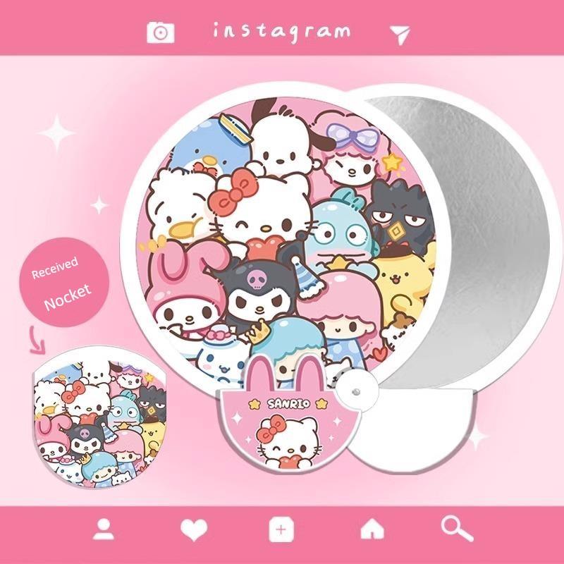 Cartoon Reflector Folding Fan Crayon Xiaoxin Portable Circular Fan Summer Cute Small Fan Portable Storage