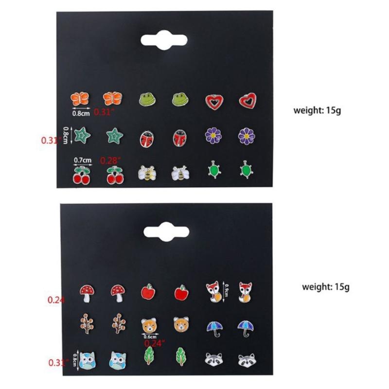 Animals Earrings 30 Pairs Small Mixed Bee for Frog Mushroom Daisy Stud Earrings Fashion Jewelry Charms Gift for Kids Fri