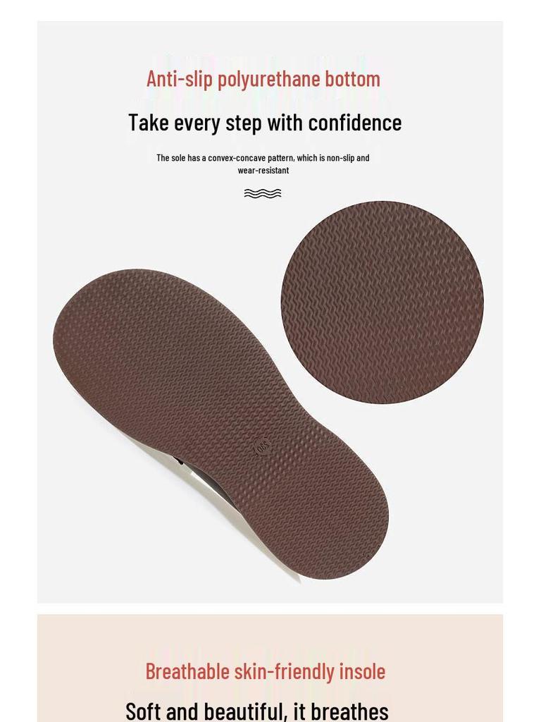 Women's Slip-On Leather Loafers - Fashionable, Versatile, Non-Slip, Comfortable, Soft Sole for Spring and Autumn