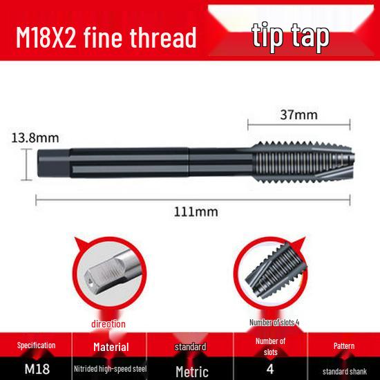 Cobalt Nitride Spiral Tap for Stainless Steel (Drill Bit: M4, M5, M6, M8, M10)