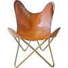 Handmade Brown Butterfly Chair Leather For Home Decore with Stand