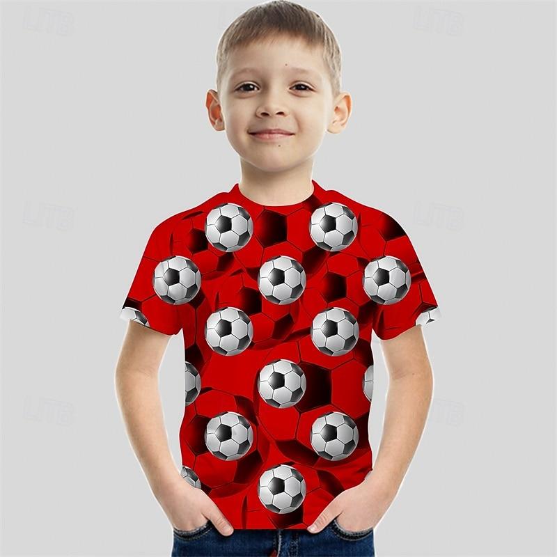 3D Pattern Animal Print Children's T-shirt Short Sleeved Summer Sports Fashion Street Casual Top