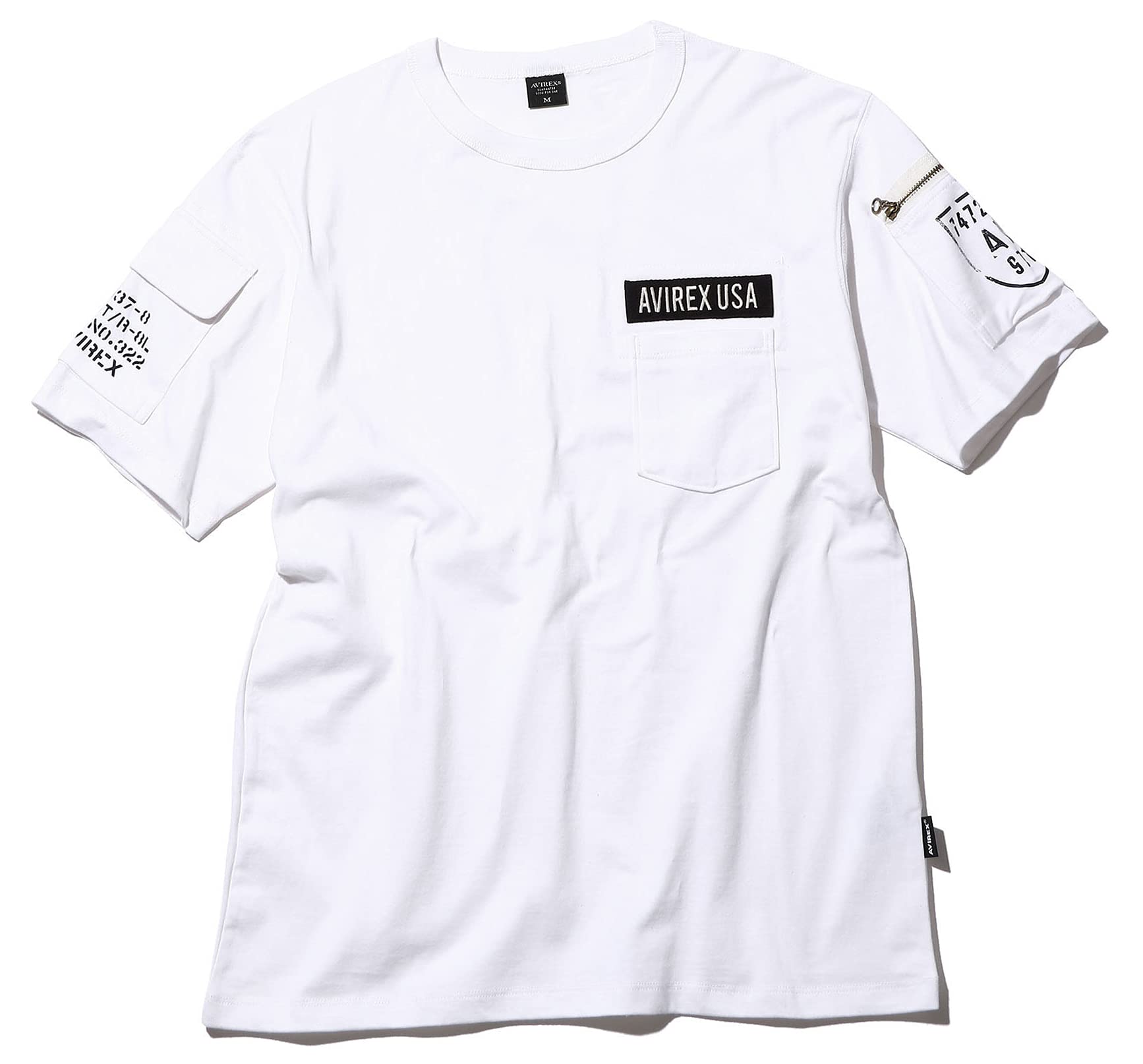 Avirex SS Fatigue Size 001 White Men s T-Shirt, L,