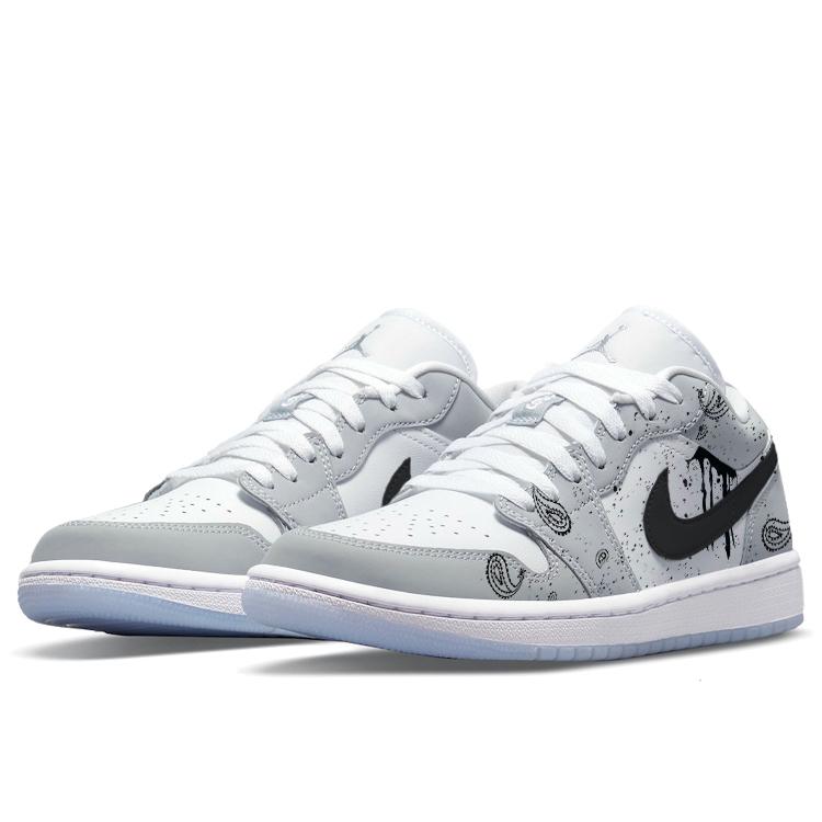 Jordan Air Jordan 1 Vintage Basketball Shoes Women's Low Top White/Gray DC0774-105(Team56-)