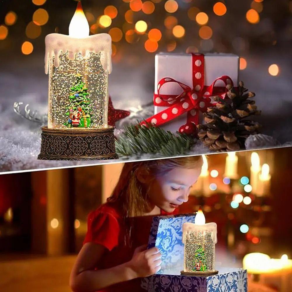 Battery Powered Christmas Wind Lantern Sculpture Kawaii Christmas Plastic Ornament Office