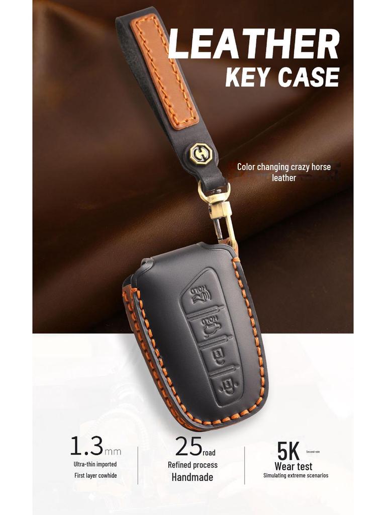Premium Leather Car Key Cover for Hyundai ix45/Santa Fe