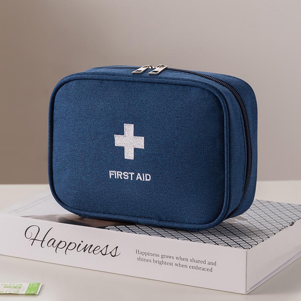19.5 x 14 x 7cm First Aid Kit Portable Medical Emergency Bag for Home/Travel/Camping/Car Use Oxford Fabric Waterproof Storage Pouch