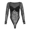 # Sisjuly# Sexy Night Club Style Deep V-neck Black Mesh Crocheted Transparent Sexy Low Waist Jumpsuit for Women