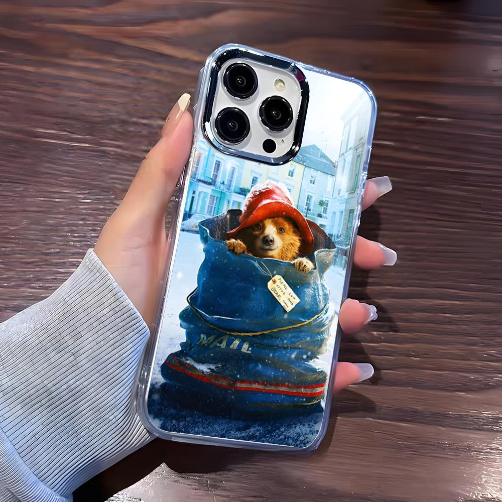 Cute P-Paddingtons Bear Phone Case For IPhone 17 Pro Max 16 15 14 Pro Max IPhone 13 Pro Max 11 Plus Transparent Cover