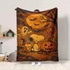 1Pc Halloween Snoopy Pumpkin Night Blanket Soft And Comfortable Casual Warm Camping Travel Christmas Halloween Gift M917102