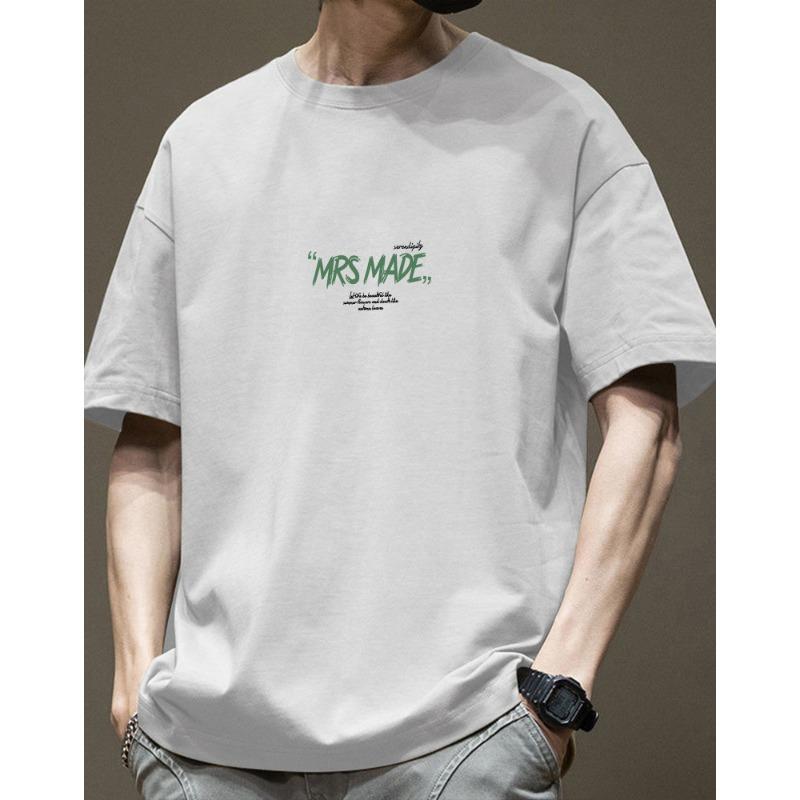 

Men Minimal Letter Print T Shirt Crew Neck Short Sleeve Loose Casual Plain Basic Daily Street Summer Top S белый