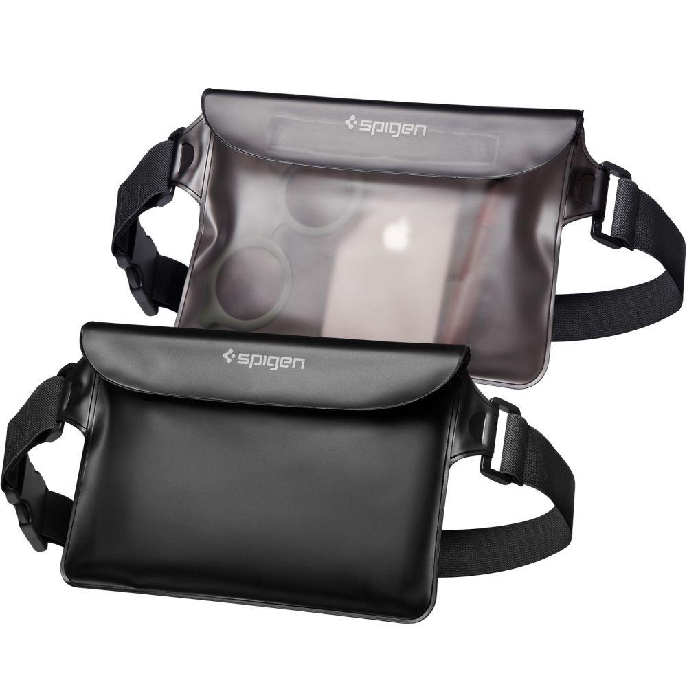 Spigen Aqua Shield A620 Waterproof Waist Bag Set (2 Pack) - Black, IPX8 Rated