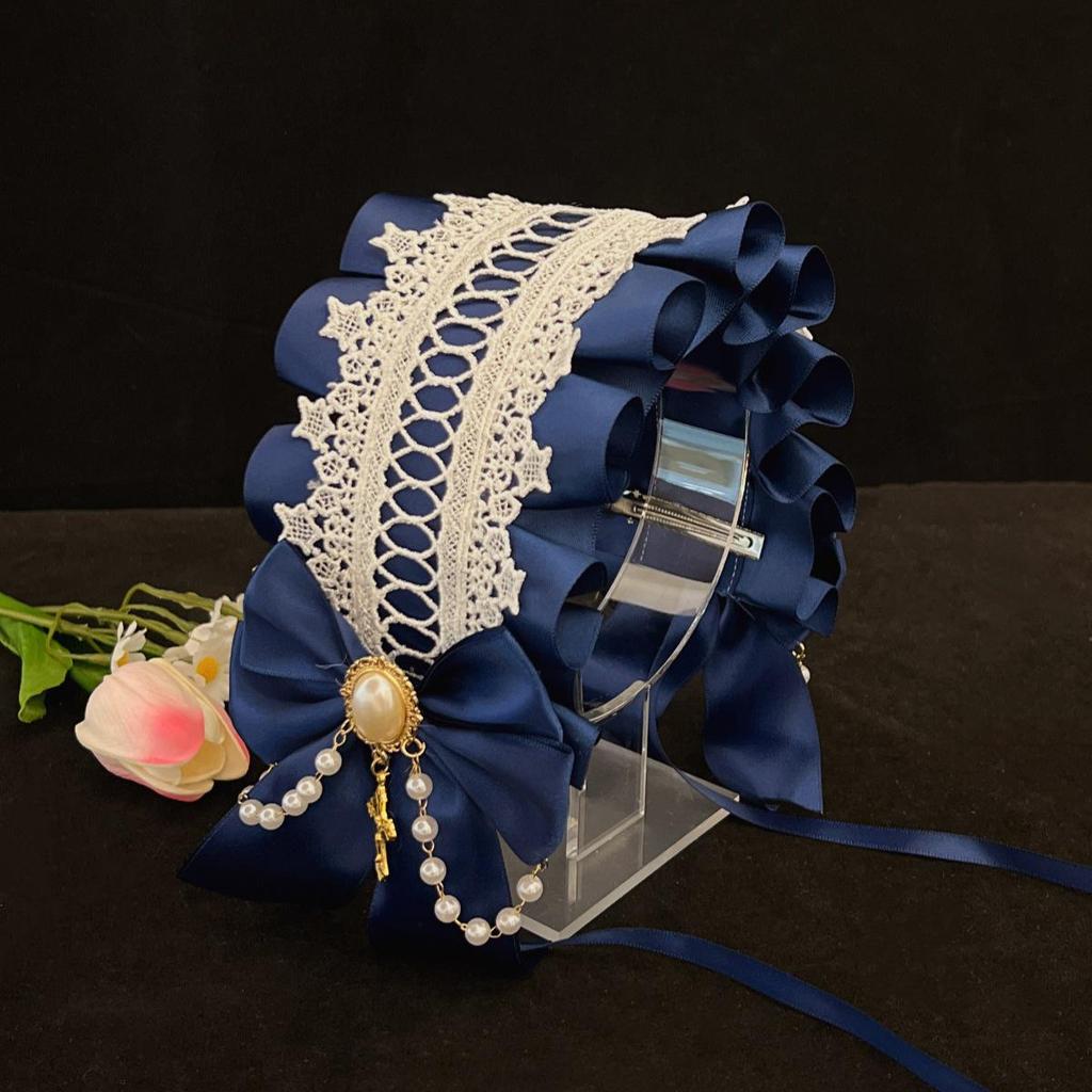 Lolita Lace Ribbon Bow Headband & Skirt Headdress