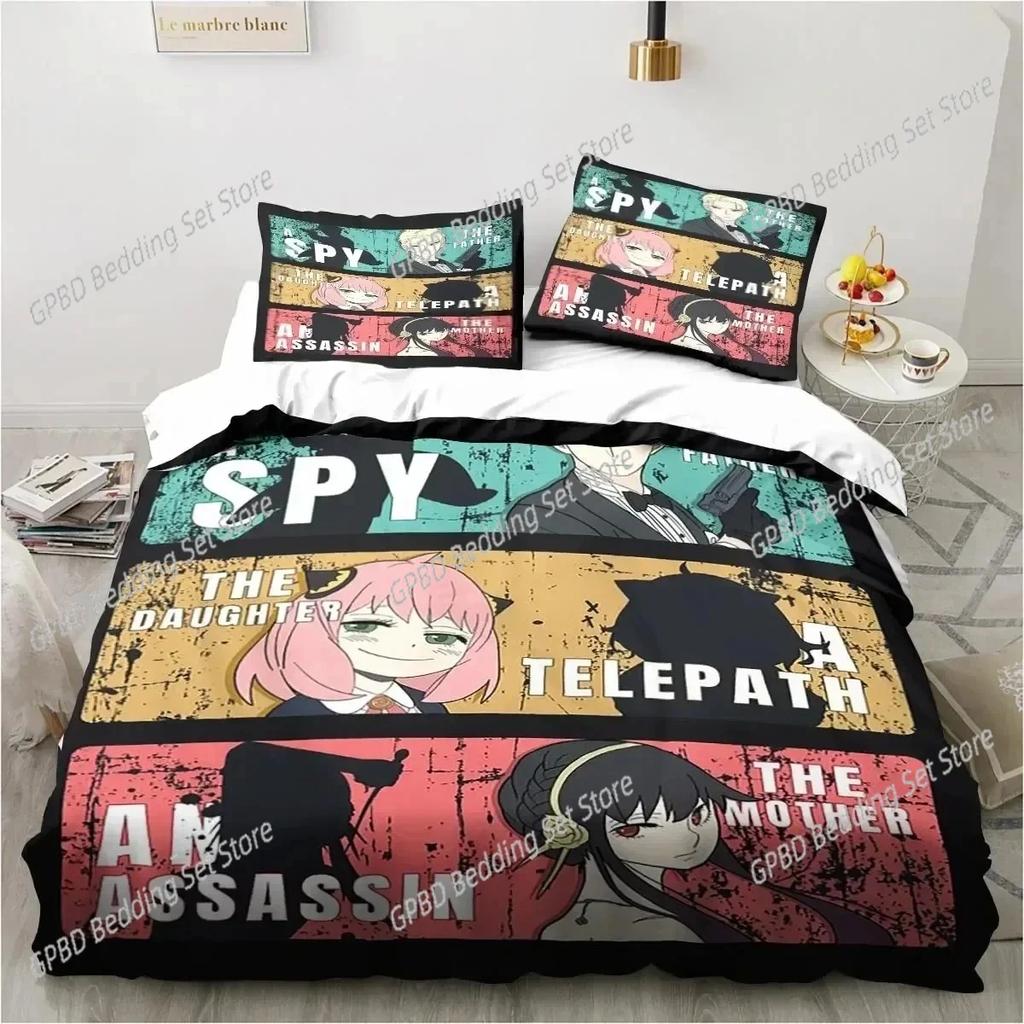Comforter 3D Printing Spy Family Anya Anime Bedding Set 3D Printed Suitable For Bedroom Kids Home Textile