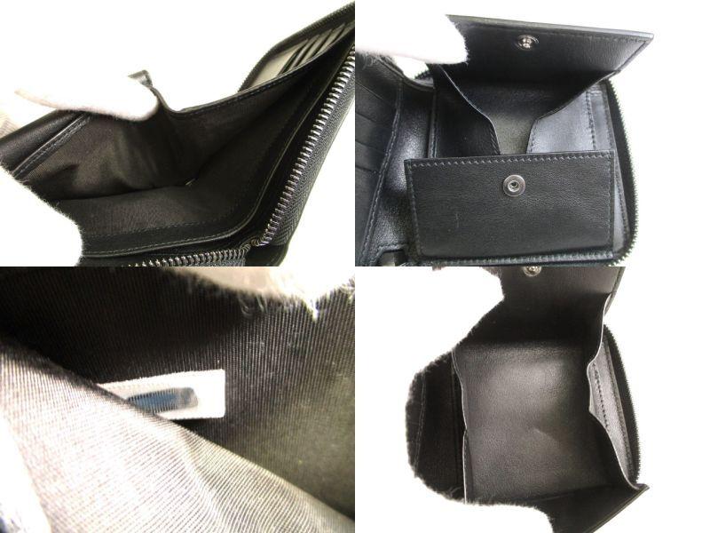 Authentic Jimmy Choo Black White Leather Bifold Wallet Compact Wallet Lawrence #9752  Refurbished