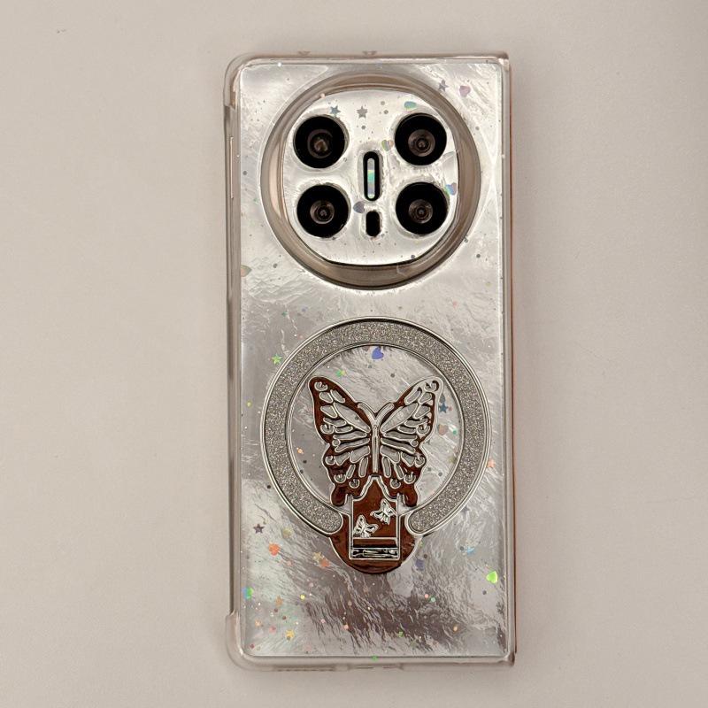 

Прозрачная подставка с блестками для капающего клея для чехла складного телефона Huawei Mate X6 и OPPO Find N5 Huawei Mate X6