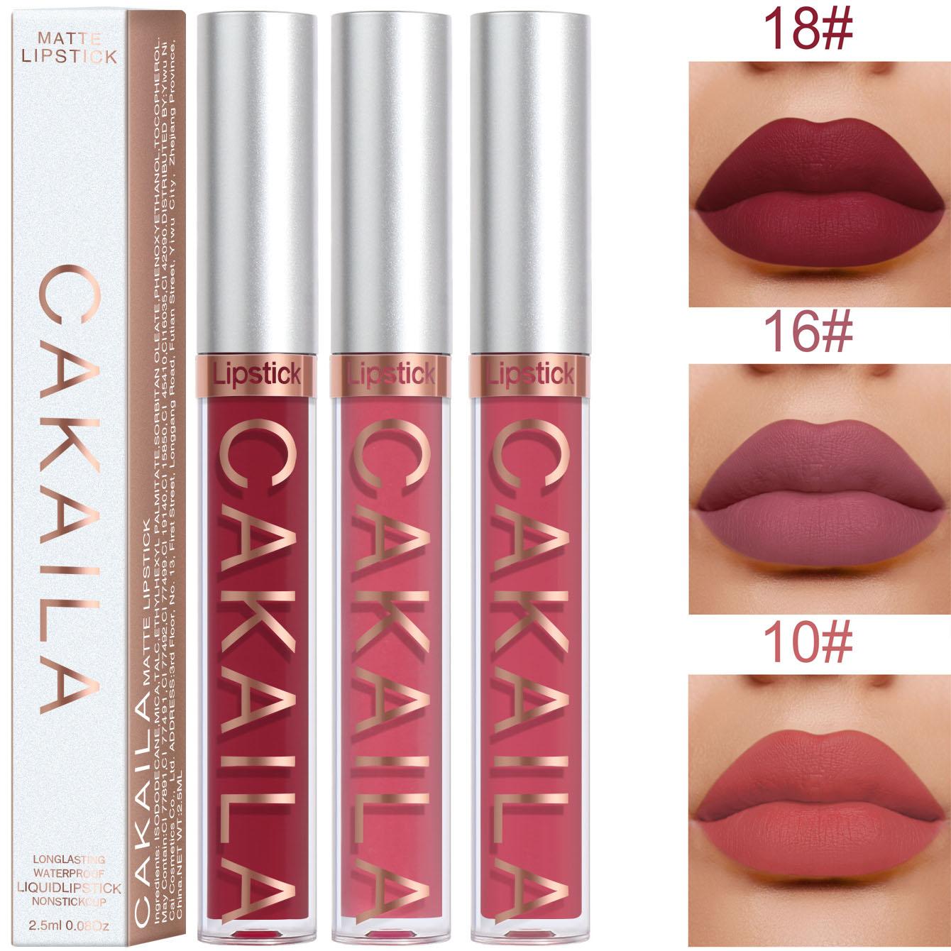 

3 шт./компл. бархатная матовая помада, водонепроницаемая, не оставляющая следов губная помада, долговечная помада 101618