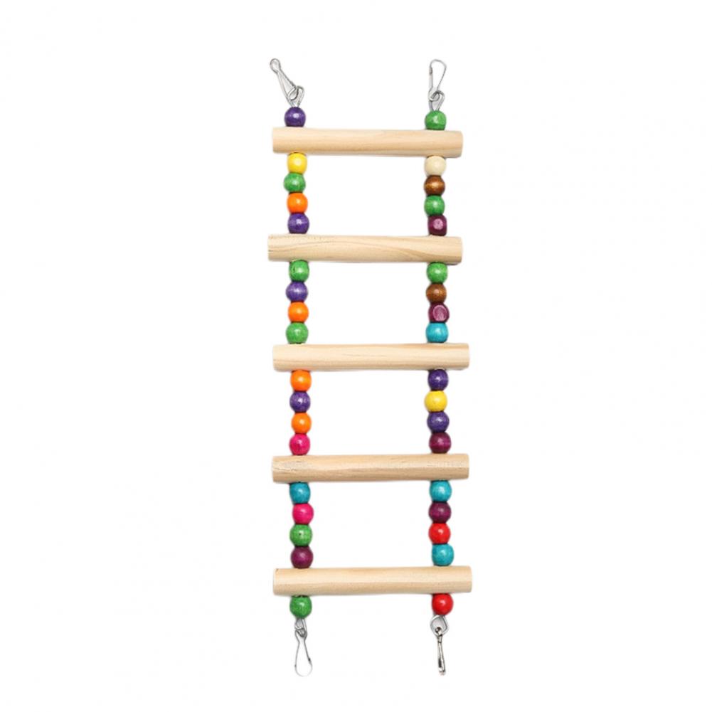 Bird Ladder Colorful Beads Swing Combination Bird Toy Parrots Chewing Training Toy Pet Bird Hanging Hammock Bird Climbing Ladder