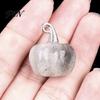 Mini Carved Pumpkin Ornaments Natural Crystal Pendant, Stone Charm with Halloween Party Supplies Metal Hook, Micro Landscape Decor, Holiday