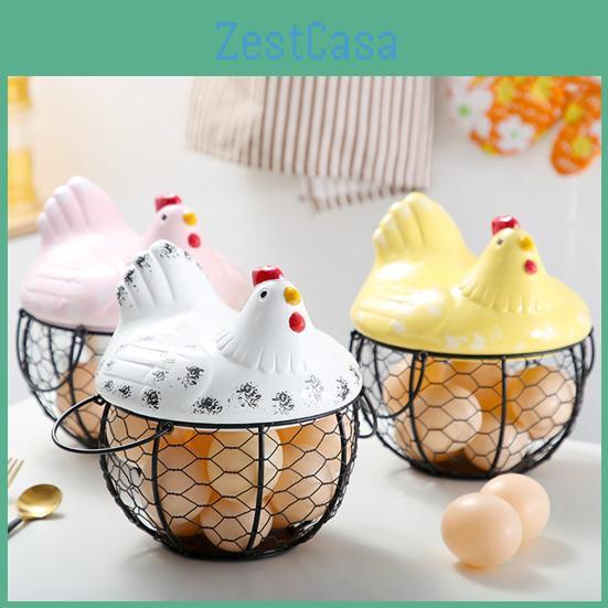 Metal Egg Cartoon Storage Basket Holder Hollow