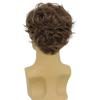 Synthetic Short Curly Wig for Men Brown Mix Blonde Hair Wigs with Bangs Stylish Mens Wig Ombre Heat Resistant Daily Use