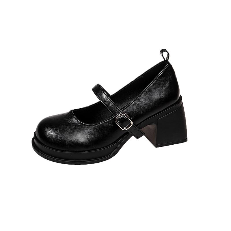 

Модные женские туфли на высоком каблуке, элегантные туфли с ремешками и пряжками, модные туфли на платформе и блочном каблуке, черные кожаные туфли, женские туфли на каблуке, одинарные туфли 40 чёрный