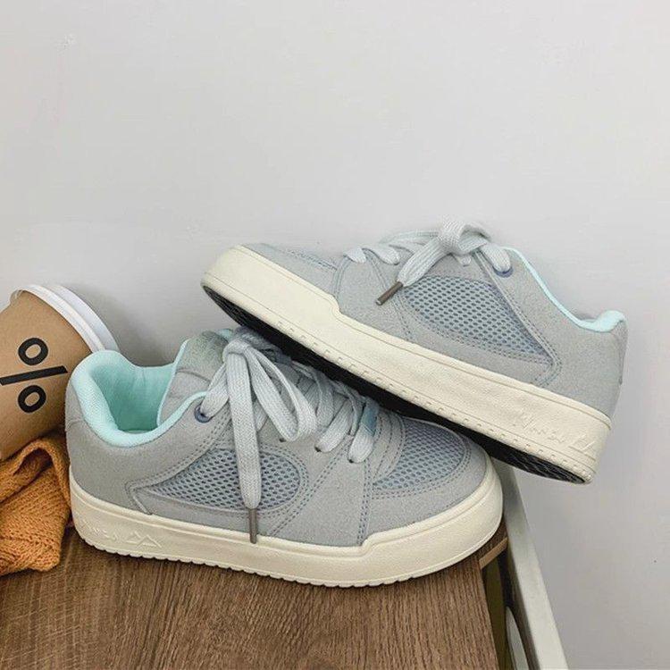 

Женские нишевые розовые кеды для скейтборда - Универсальные, Оригинальная сетка Весна 2025, Дышащая белая повседневная спортивная обувь. 40 светло-синий