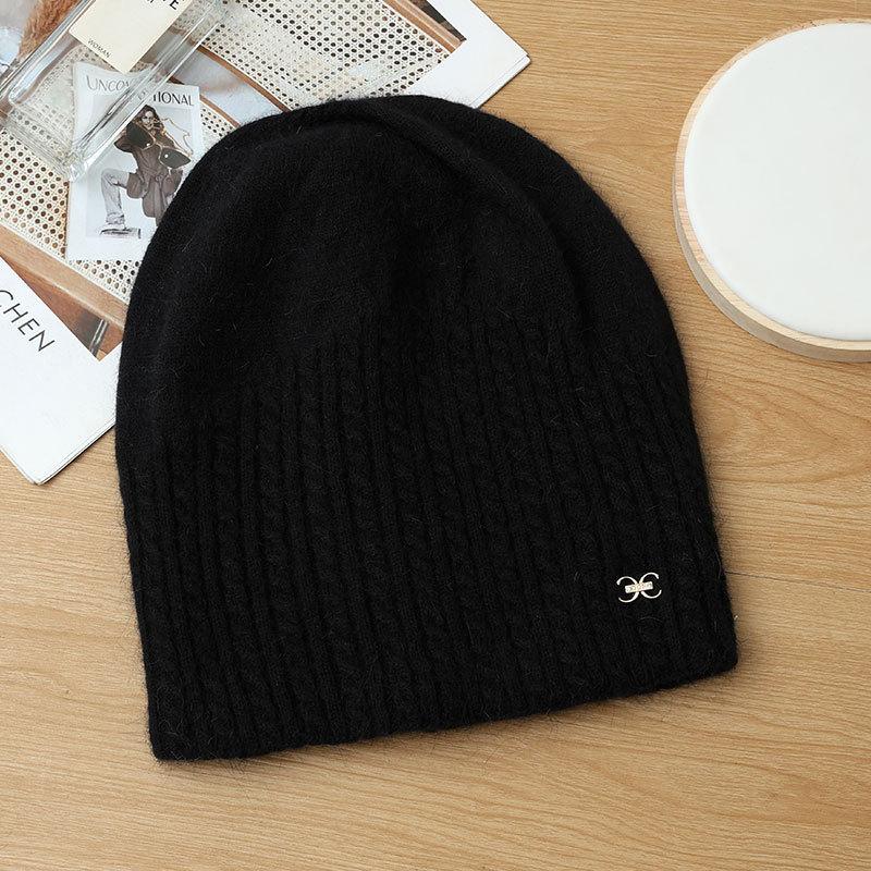 Knitted Thermal Hat Autumn and Winter Rabbit Fur Blended Women's Pullover Stacking Hat