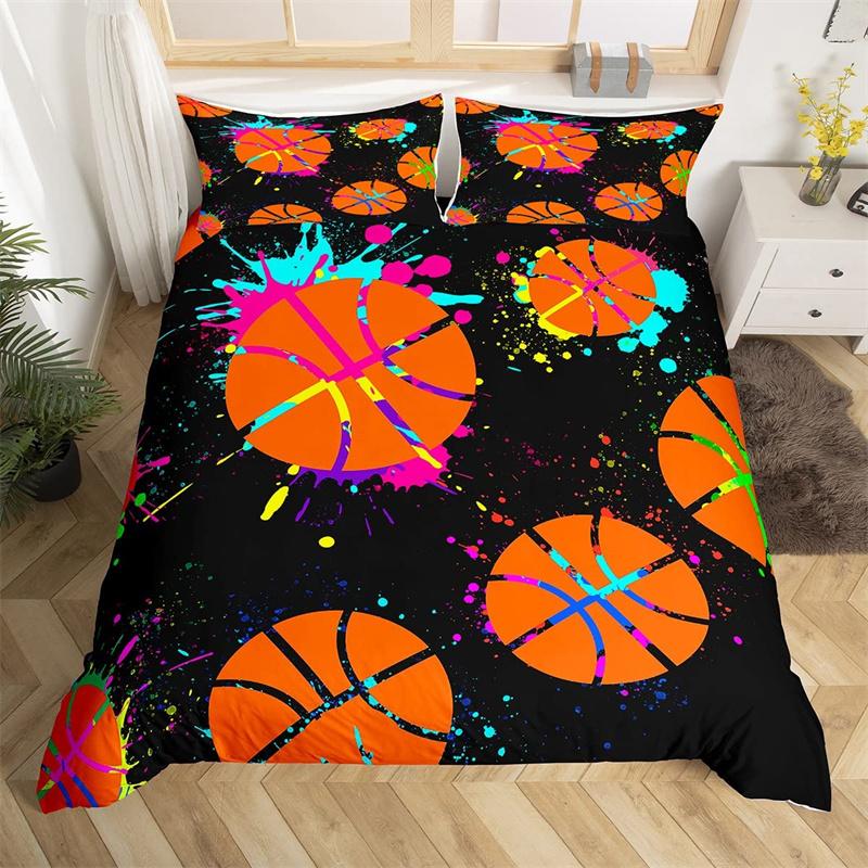 Baseball Duvet Cover King Size Polyester Sports Theme Bedding Set For Baseball Lovers Boys Girls