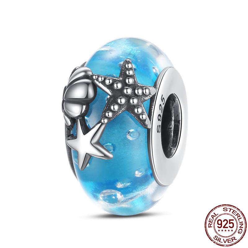 100% Copper Travel Charms Bead Fit 3Mm Original Bracelets Star Fish Round Charms Jewelry Making