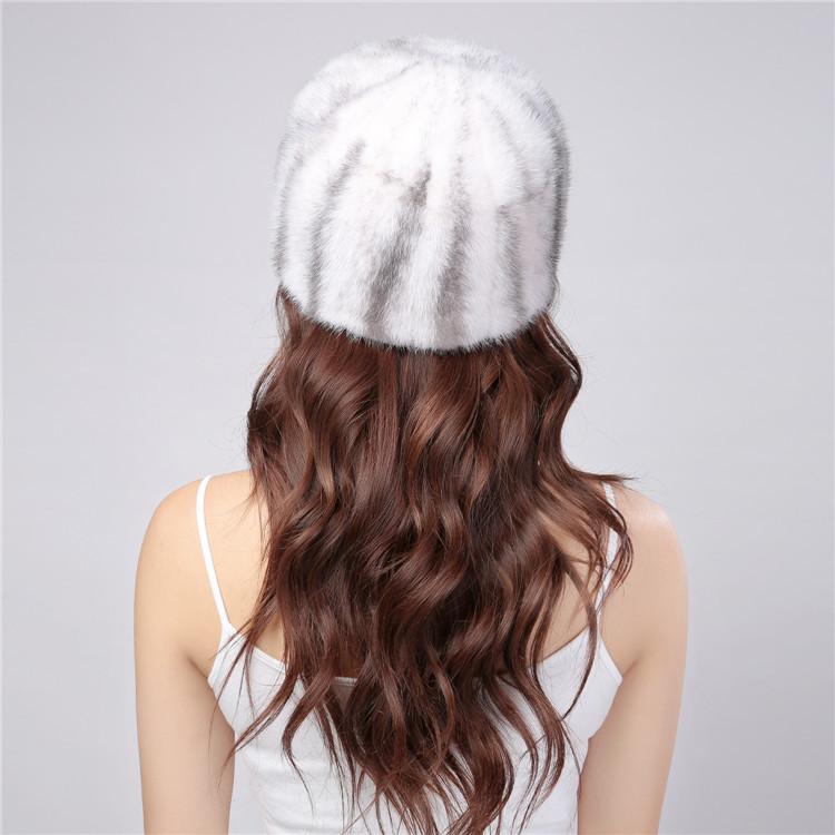 Real Mink Fur Hat Winter Women Keep Warm 100% Genuine Mink Fur Hats Natural Quality Female Fashion Mink Fur Cap Lady Outdoor Cap