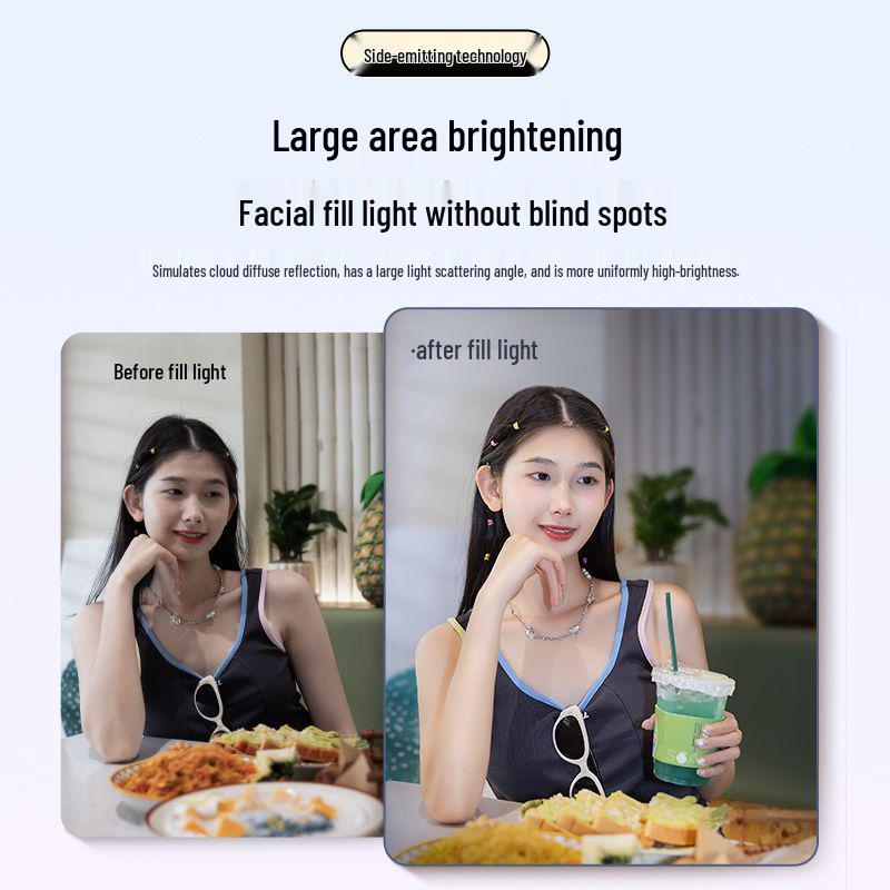 Tragbares LED-Fülllicht für Mobiltelefone - Ideal für Live-Streaming, Make-up, Fotografie, Selfies und Studenten.