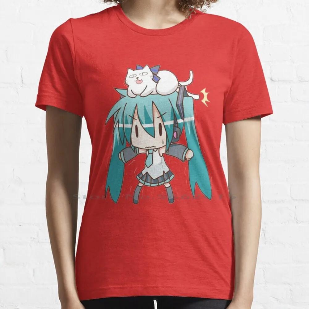 Miku T Shirt 100% Cotton Kawaii Manga Anime Girl Japanese Short Long Sleeve Tee Top