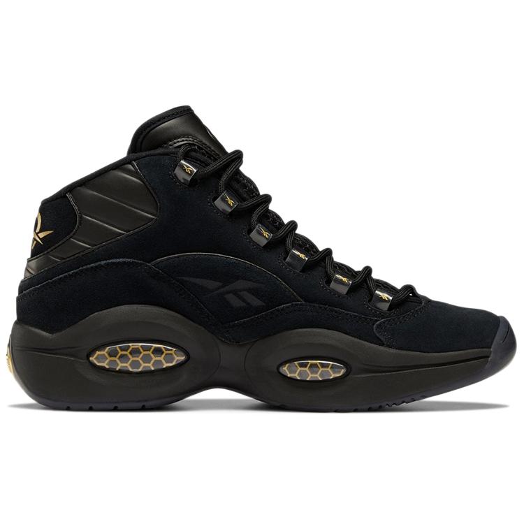 New Reebok Question Mid Black Gold H01308