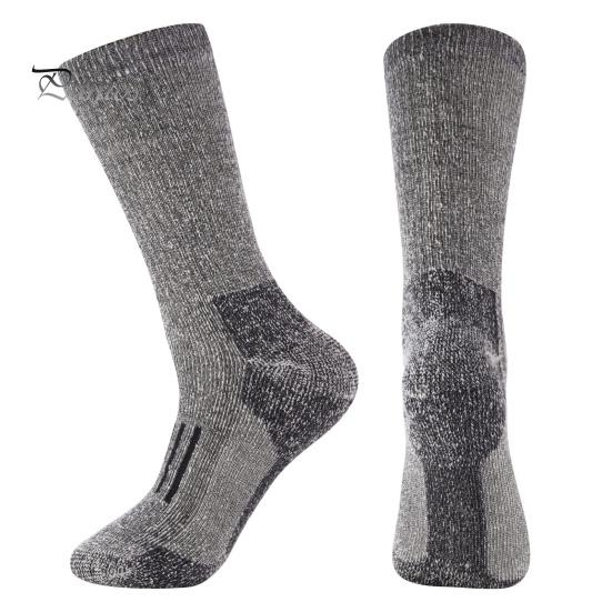 

1 пара зимних носков унисекс, шерстяные носки с высоким голенищем для походов, спорта, машинная стирка, сохраняющие тепло, нескользящие, повседневные чулки серый