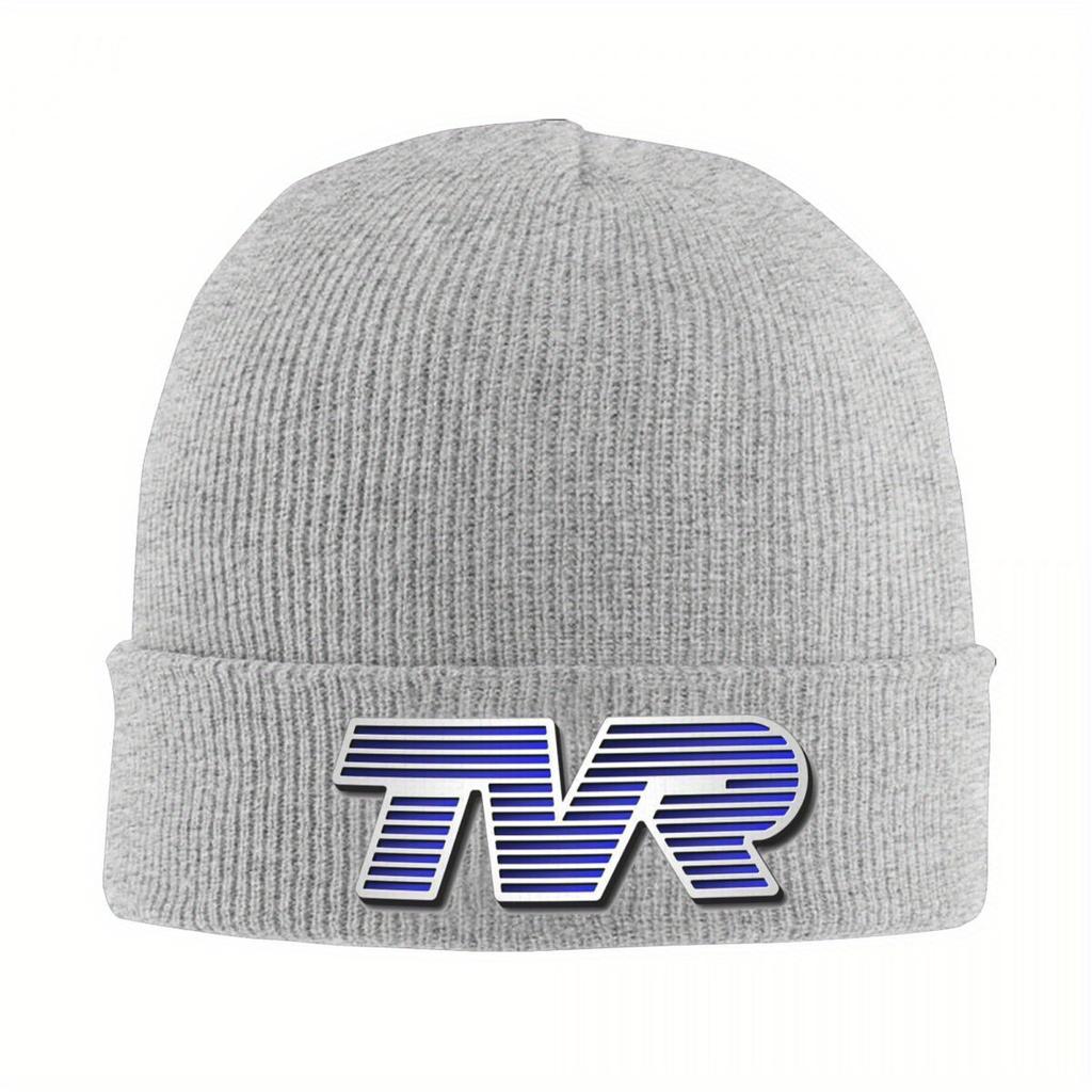 TVR Logo Colorful Warm Knitted Cap Fashion Bonnet Hat Autumn Winter Outdoor Beanies Hats for Unisex Adult