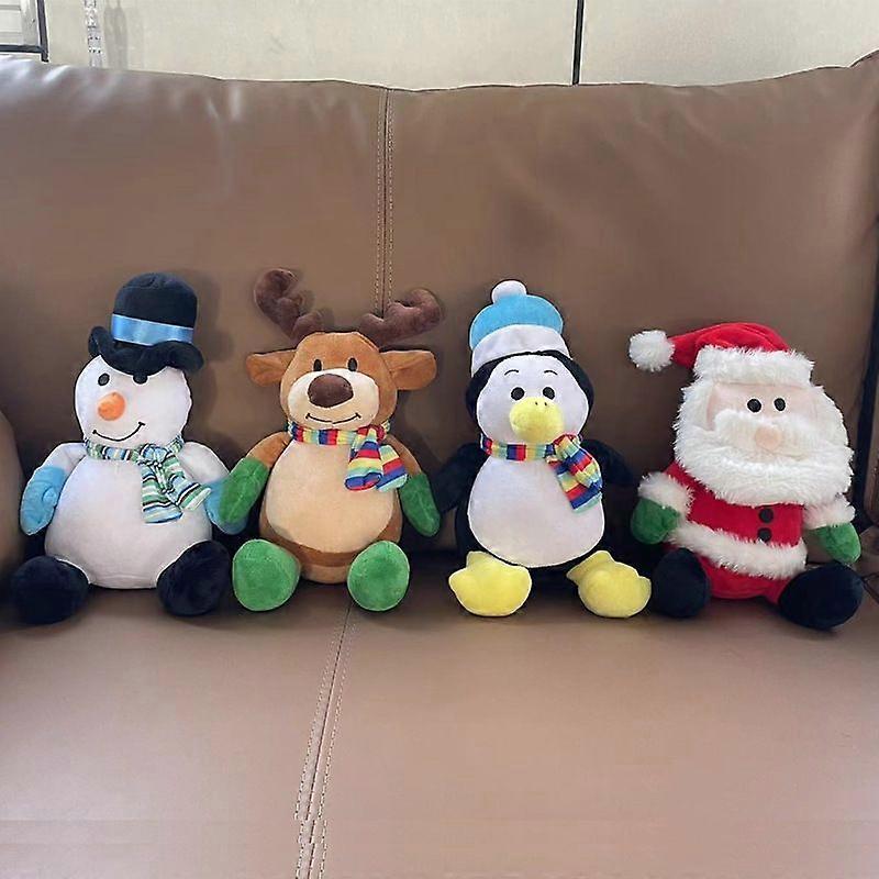Christmas Pillow Series Merrychristmas Cute Santa Claus Elk Plush Toy