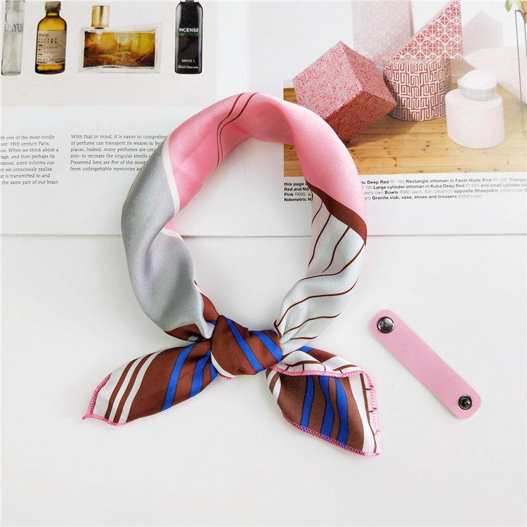 Cotton And Linen Small Square Scarf Silk Scarf Women'S Spring And Autumn New Style Artistic And Versatile Fashionable Temperament Headband Scarf