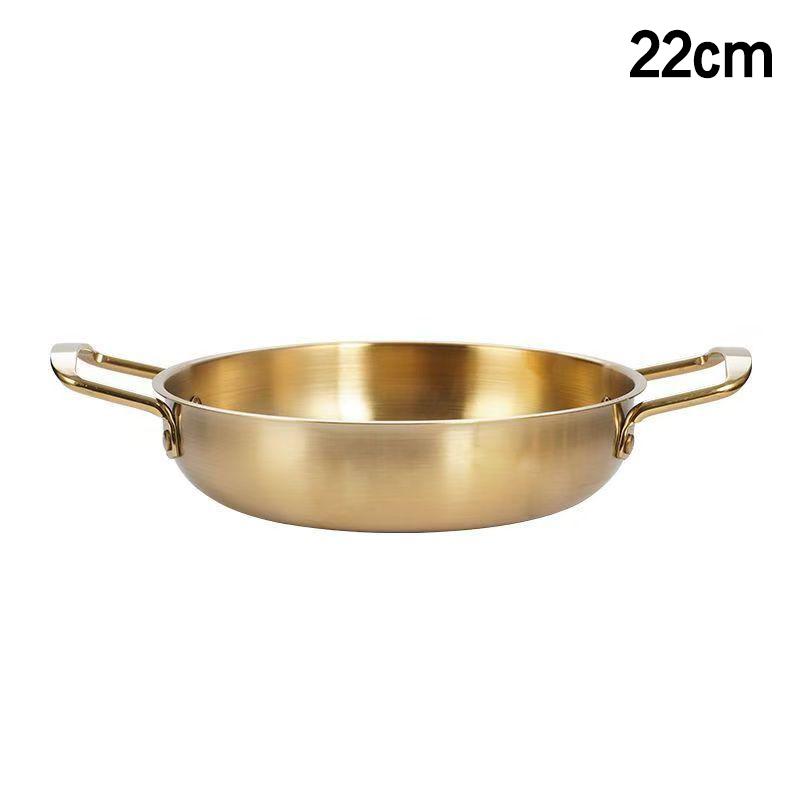 Solid Korean Stainless Steel Noodle Pot; Frying Pans; Long-lasting Cooking Pots; Seafood Snack Plate Kitchen Tools.