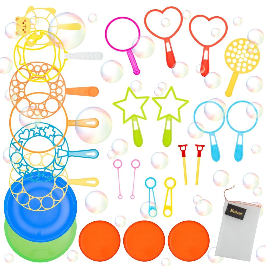 Maxlaser Large Bubble Blower Set with Mesh Storage Bag 26-Piece