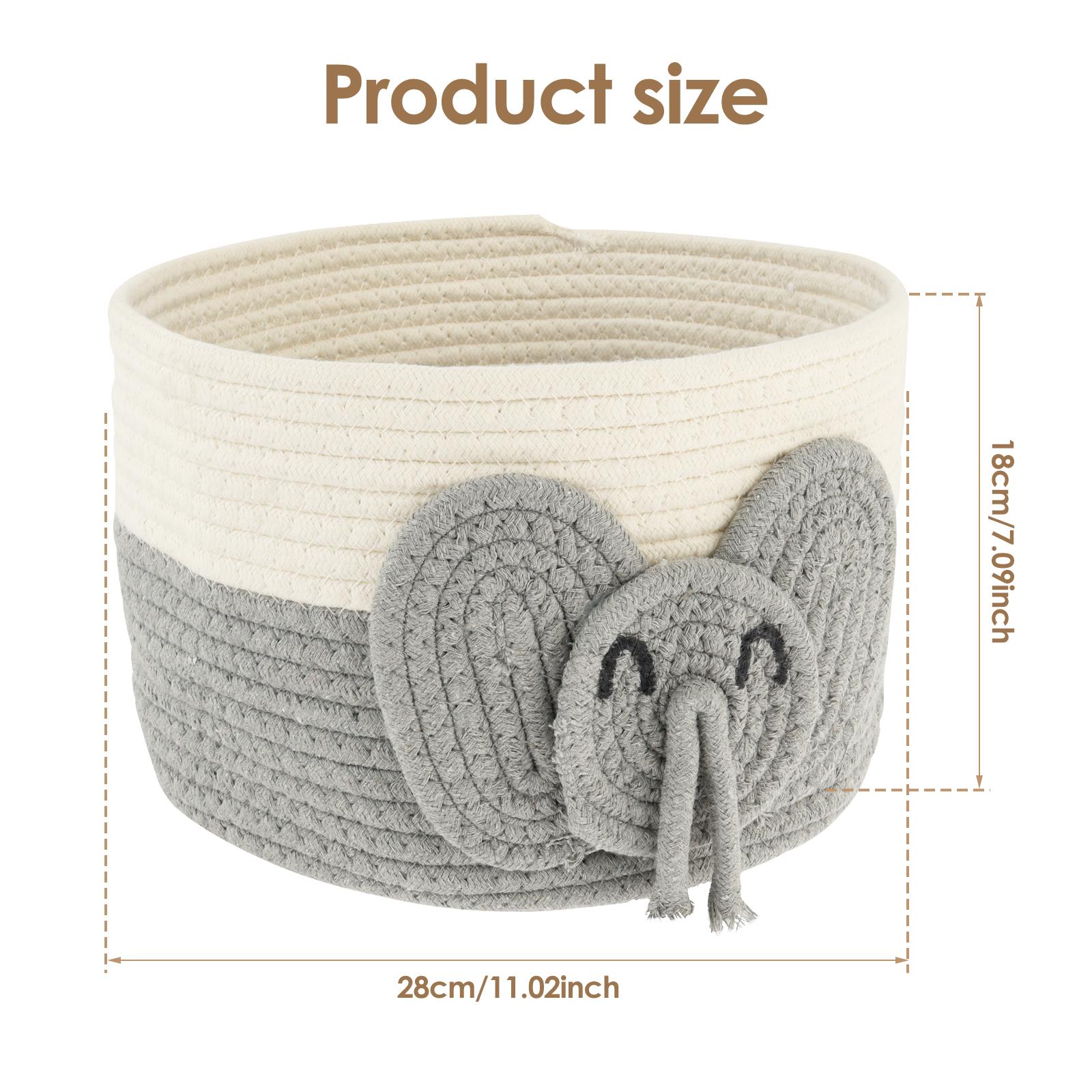 

Слоны Хлопковая веревочная корзина Плетеная корзина Органайзер Декоративная игрушка Милая корзина Хранение мягких игрушек Плетеная корзина Органайзер для мелочей