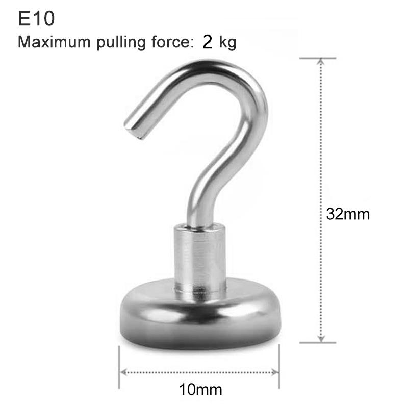 Magnet Hook Strong Magnetic Hook Ndfeb Traceless Magnetic Sucker Hook No Punch Permanent Magnet Hook Metal Hook Thick Wall Hook
