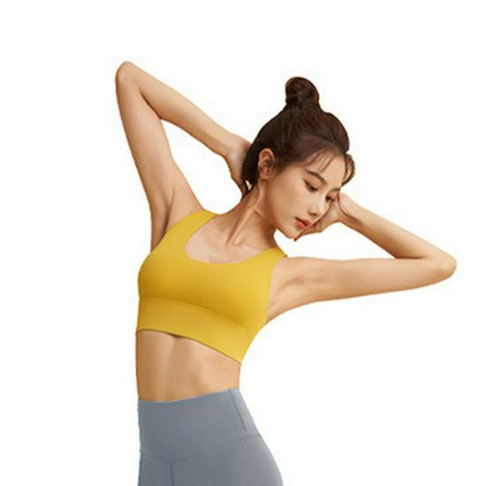 Soutien-gorge de sport antichoc haute élasticité avec coussinets amovibles et boucle pour femmes