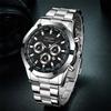 Luxury Mens Sport Watches Fashion Men Business Stainless Steel Waterproof Quartz Wristwatch Calendar Luminous Clock Reloj Hombre