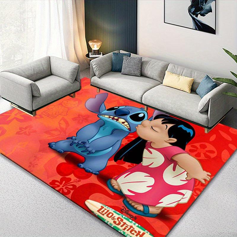 1pz Tappeto Area Tappeto Disney Lilo e Stitch Antiscivolo Lavabile a Mano Tappetino per Pavimento Adatto per Soggiorno Camera da Letto Decorazione Casa