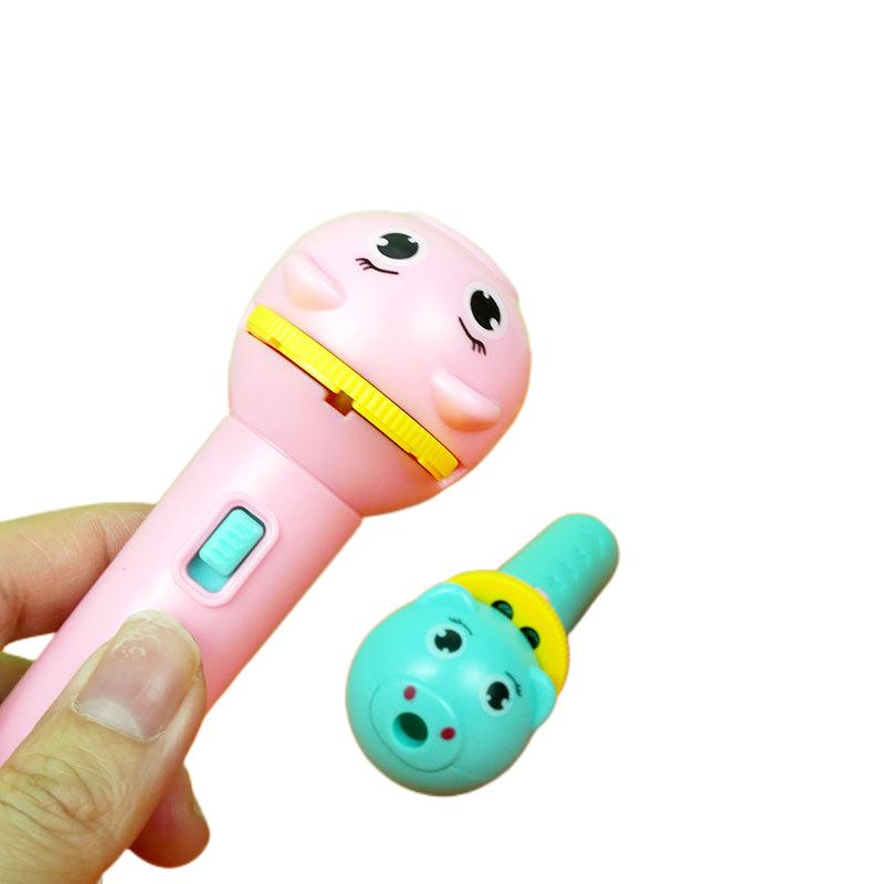 Children Luminous Animal Projection Flashlight Toy Flashlight Baby Early  Education Cute Cartoon Fun Boys And Girls Stall Gift T